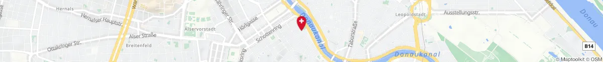 Kartendarstellung des Standorts für Apotheke am Werdertor in 1010 Wien